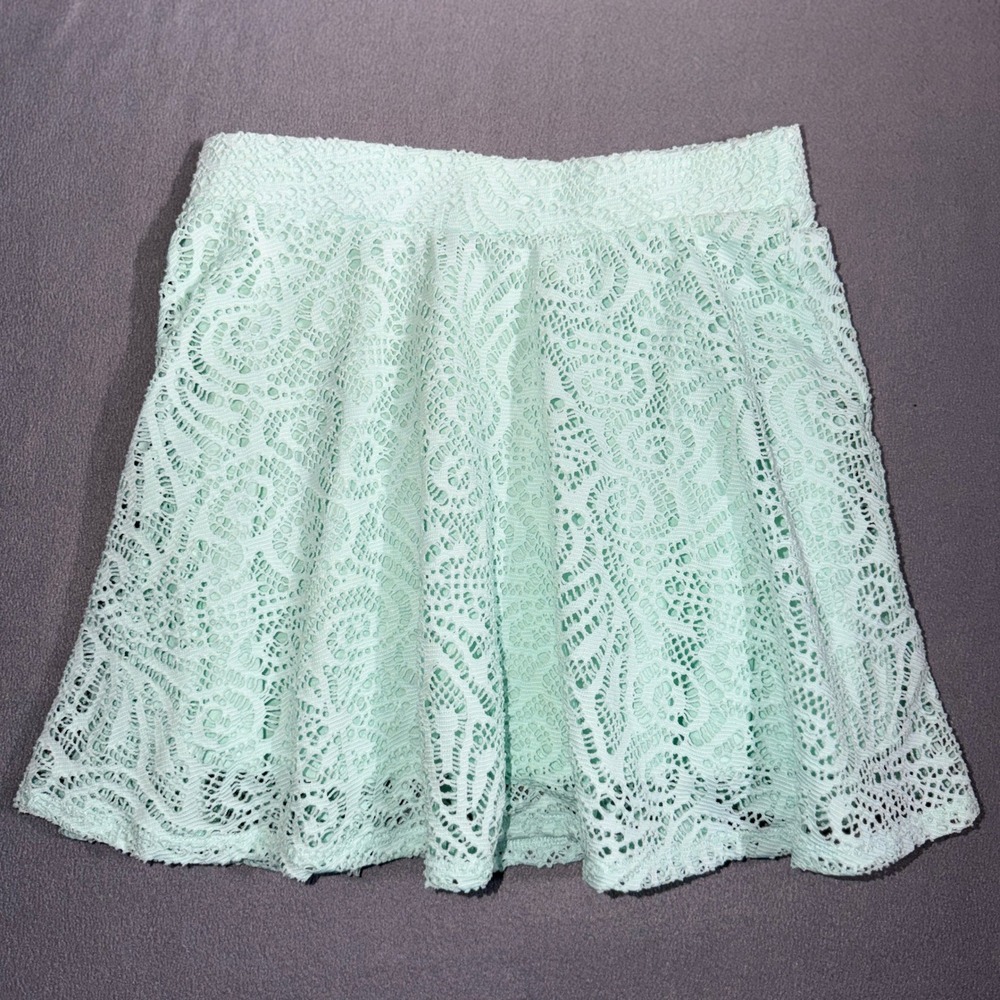 Aeropostale Medium Mint Green Lace Mini Skirt Coquette Pastel Fairycore